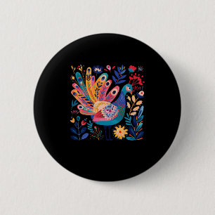 Badge Rond 5 Cm Illustration Colorée Et Artistique D'Un Pea Surrou