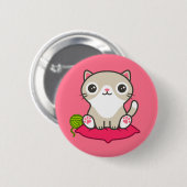 Badge Rond 5 Cm Illustration Cute Kitty (Devant & derrière)