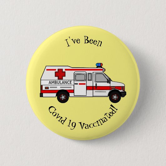 Badge Rond 5 Cm Illustration d'ambulance (Devant)