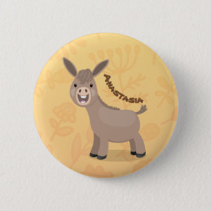 Badge Rond 5 Cm Illustration d'âne miniature joyeux