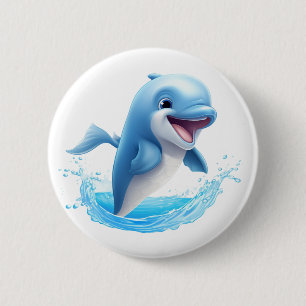 Badge Rond 5 Cm Illustration dauphin de dessin