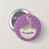 Badge Rond 5 Cm Illustration d'autruche pour bébé à couver mignon (Devant & derrière)