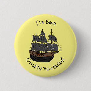 Badge Rond 5 Cm Illustration de bateau pirate