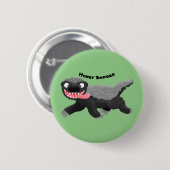 Badge Rond 5 Cm Illustration de blaireau au miel affamé (Devant & derrière)