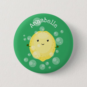 Badge Rond 5 Cm Illustration de bulles de caricatures de citron mo