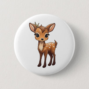Badge Rond 5 Cm Illustration de cerf de dessin