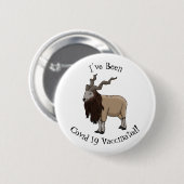 Badge Rond 5 Cm Illustration de chèvre de Markhor (Devant & derrière)