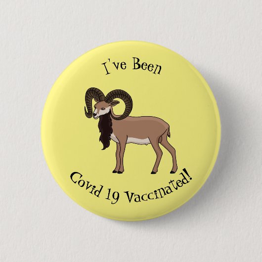 Badge Rond 5 Cm Illustration de chèvre de Mouflon (Devant)