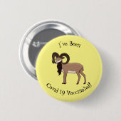 Badge Rond 5 Cm Illustration de chèvre de Mouflon (Devant & derrière)