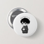 Badge Rond 5 Cm Illustration de Chibi Café Relatable à 1 Pour Cent (Devant & derrière)