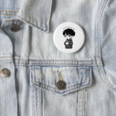 Badge Rond 5 Cm Illustration de Chibi Café Relatable à 1 Pour Cent (En situation)