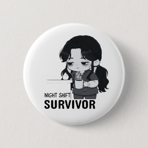 Badge Rond 5 Cm Illustration de chibi infirmière identifiable surv
