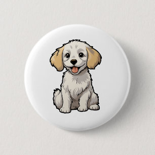 Badge Rond 5 Cm Illustration de chien de dessin animé
