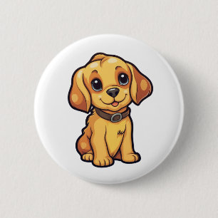 Badge Rond 5 Cm Illustration de chien de dessin animé