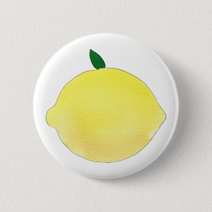 Badge Rond 5 Cm Illustration de citron jaune vibrant