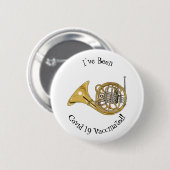 Badge Rond 5 Cm Illustration de corne française (Devant & derrière)