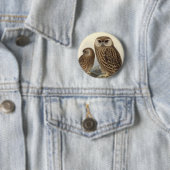 Badge Rond 5 Cm Illustration de cru de hibou riant (En situation)