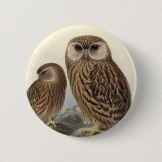 Badge Rond 5 Cm Illustration de cru de hibou riant