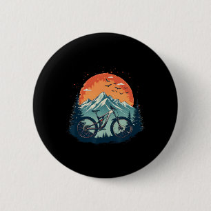 Badge Rond 5 Cm Illustration de cycliste en VTT descente