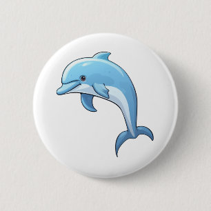 Badge Rond 5 Cm Illustration de dauphin dessiné