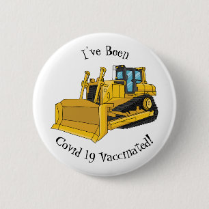 Badge Rond 5 Cm Illustration de dessin animé Bulldozer