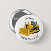 Badge Rond 5 Cm Illustration de dessin animé Bulldozer (Devant & derrière)