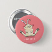 Badge Rond 5 Cm Illustration de dessin de lapin lapin mou (Devant & derrière)