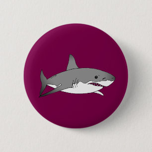 Badge Rond 5 Cm Illustration de dessin de requin cool