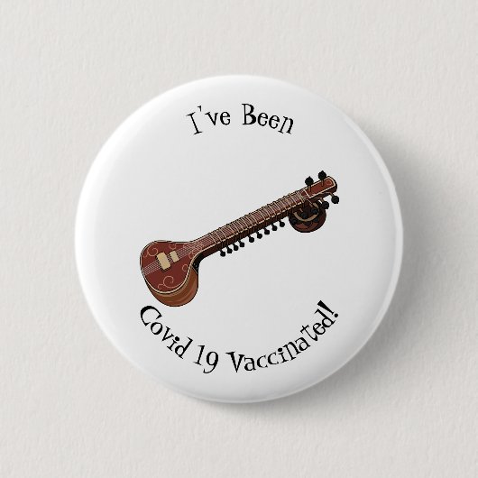 Badge Rond 5 Cm Illustration de dessin de Sitar (Devant)