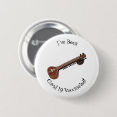 Badge Rond 5 Cm Illustration de dessin de Sitar (Devant & derrière)