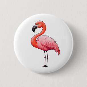 Badge Rond 5 Cm Illustration de dessin flamant