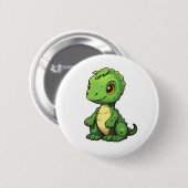 Badge Rond 5 Cm Illustration de dinosaure de dessin (Devant & derrière)