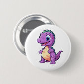 Badge Rond 5 Cm Illustration de dinosaure de dessin (Devant & derrière)