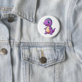 Badge Rond 5 Cm Illustration de dinosaure de dessin (En situation)