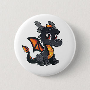 Badge Rond 5 Cm Illustration de dragon de dessin animé