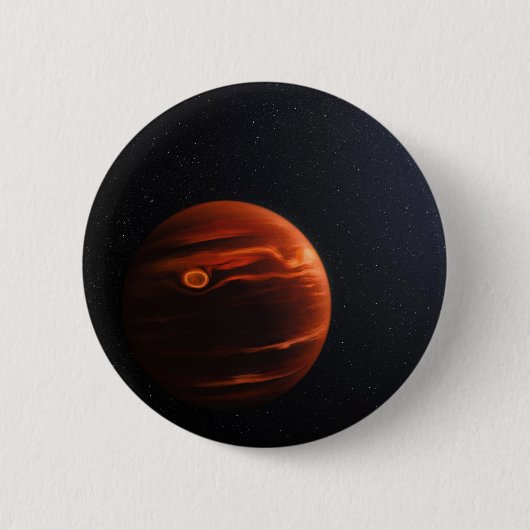 Badge Rond 5 Cm Illustration De Exoplanet Vhs 1256 B Et Ses Étoile (Devant)