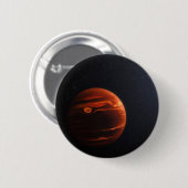 Badge Rond 5 Cm Illustration De Exoplanet Vhs 1256 B Et Ses Étoile (Devant & derrière)