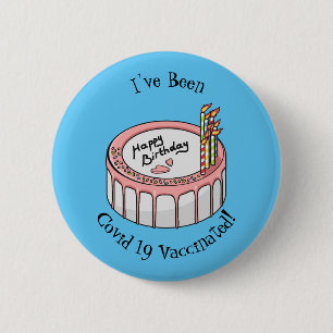 Badge Rond 5 Cm Illustration de gâteau d'anniversaire