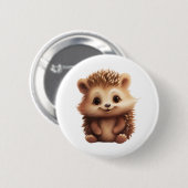 Badge Rond 5 Cm Illustration de hérisson de dessin (Devant & derrière)