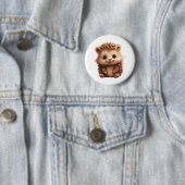 Badge Rond 5 Cm Illustration de hérisson de dessin (En situation)