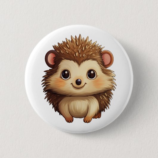 Badge Rond 5 Cm Illustration de hérisson de dessin (Devant)