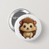 Badge Rond 5 Cm Illustration de hérisson de dessin (Devant & derrière)