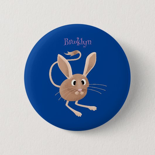Badge Rond 5 Cm Illustration de jerboa aux longues oreilles (Devant)