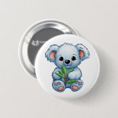 Badge Rond 5 Cm Illustration de koala du dessin animé (Devant & derrière)