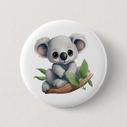 Badge Rond 5 Cm Illustration de koala du dessin animé (Devant)