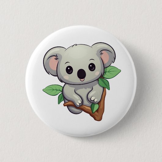 Badge Rond 5 Cm Illustration de koala du dessin animé (Devant)