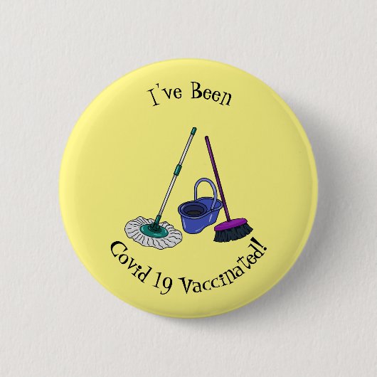 Badge Rond 5 Cm Illustration de la bande dessinée Broom & mop (Devant)