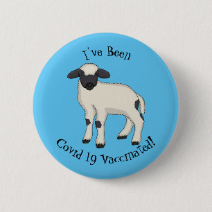 Badge Rond 5 Cm Illustration de la caricature de mouton Valais Bla