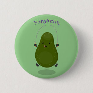 Badge Rond 5 Cm Illustration de la corde à sauter à l'avocat migno