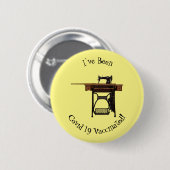 Badge Rond 5 Cm Illustration de la machine à coudre (Devant & derrière)